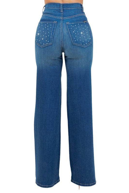 Camilla Rhinestone Wide Leg Jean - Shop Style & More | Fresh Looks, Everyday Deals & Free Shipping