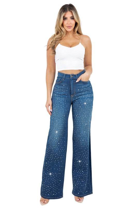 Camilla Rhinestone Wide Leg Jean - Shop Style & More | Fresh Looks, Everyday Deals & Free Shipping
