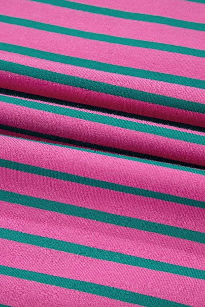 Pink Stripe Colorblock Ruffled Cotton Blouse Top - Shop Style & More | Fresh Looks, Everyday Deals & Free Shipping