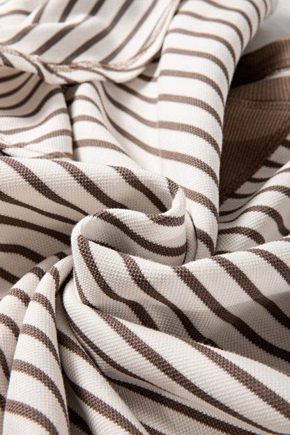 Striped Ruffle Sleeve Round Neck Cotton Top - Shop Style & More | Fresh Looks, Everyday Deals & Free Shipping