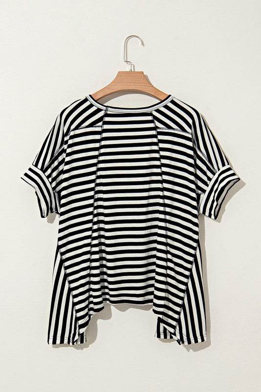Cotton Striped Batwing Sleeve Oversized Top - Shop Style & More | Fresh Looks, Everyday Deals & Free Shipping
