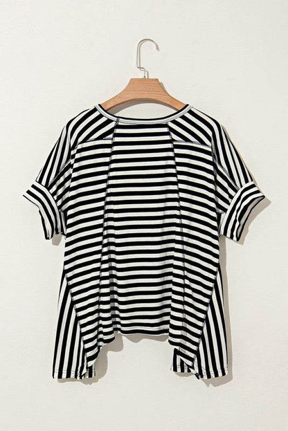 Cotton Striped Batwing Sleeve Oversized Top - Shop Style & More | Fresh Looks, Everyday Deals & Free Shipping