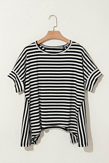 Cotton Striped Batwing Sleeve Oversized Top - Shop Style & More | Fresh Looks, Everyday Deals & Free Shipping