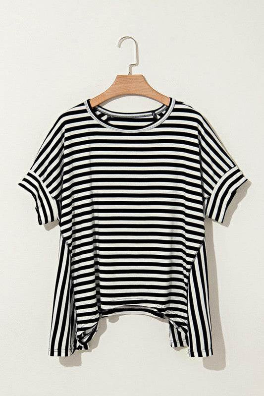 Cotton Striped Batwing Sleeve Oversized Top - Shop Style & More | Fresh Looks, Everyday Deals & Free Shipping