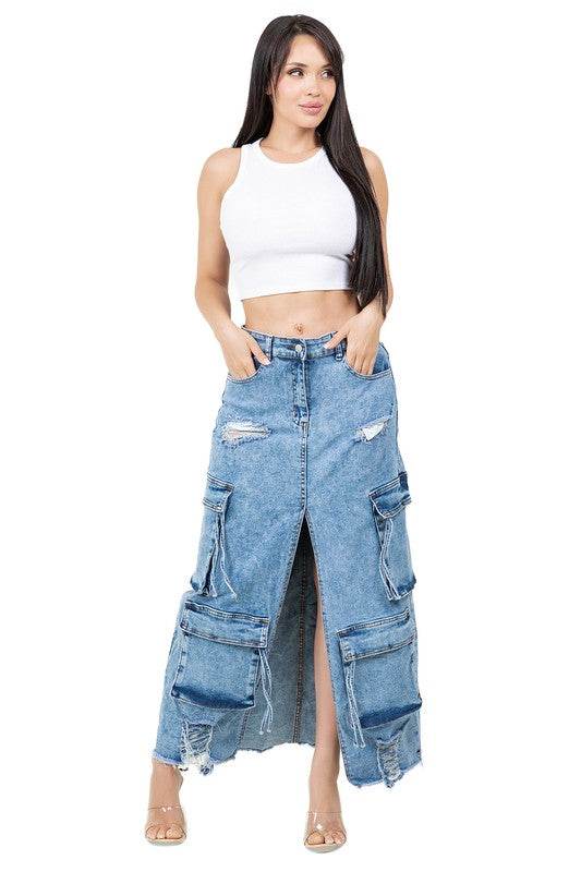 WOMEN FASHION LONG MAXI DENIM SKIRT - Shop Style & More | Fresh Looks, Everyday Deals & Free Shipping