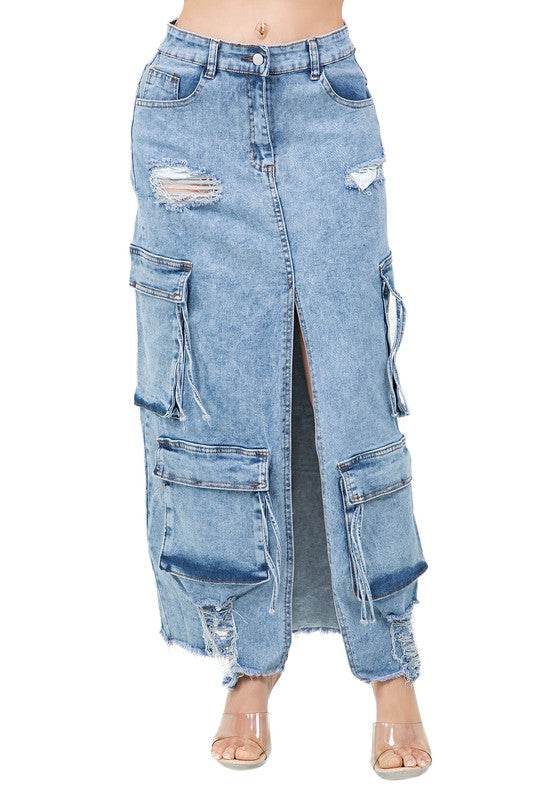 WOMEN FASHION LONG MAXI DENIM SKIRT - Shop Style & More | Fresh Looks, Everyday Deals & Free Shipping