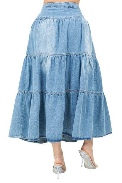 WOMEN FASHION LONG MAXI DENIM SKIRT - Shop Style & More | Fresh Looks, Everyday Deals & Free Shipping