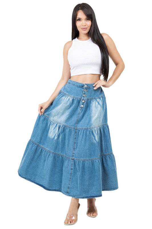 WOMEN FASHION LONG MAXI DENIM SKIRT - Shop Style & More | Fresh Looks, Everyday Deals & Free Shipping