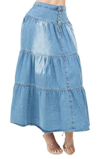 WOMEN FASHION LONG MAXI DENIM SKIRT - Shop Style & More | Fresh Looks, Everyday Deals & Free Shipping