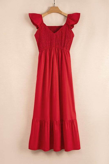 Cotton Flutter Smocked High Waist Ruffle Maxi - Shop Style & More | Fresh Looks, Everyday Deals & Free Shipping