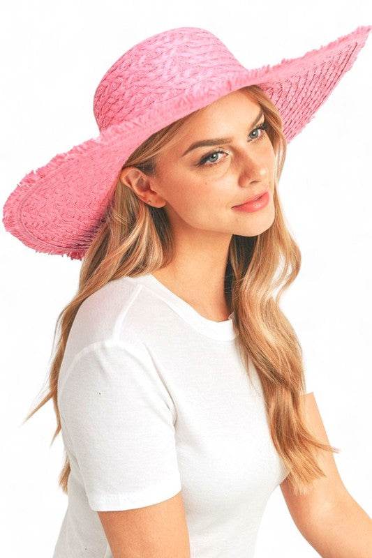 Wide Brim Frayed Edge Sun Hat - Shop Style & More | Fresh Looks, Everyday Deals & Free Shipping