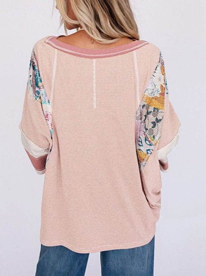 Color Block Stripe Floral Dolman Tunic Top - Shop Style & More | Fresh Looks, Everyday Deals & Free Shipping