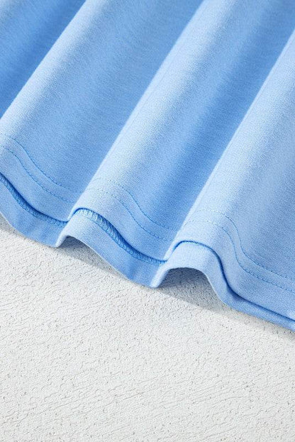 Cotton Blue Raglan Short Sleeve Sweatshirt - Shop Style & More | Fresh Looks, Everyday Deals & Free Shipping