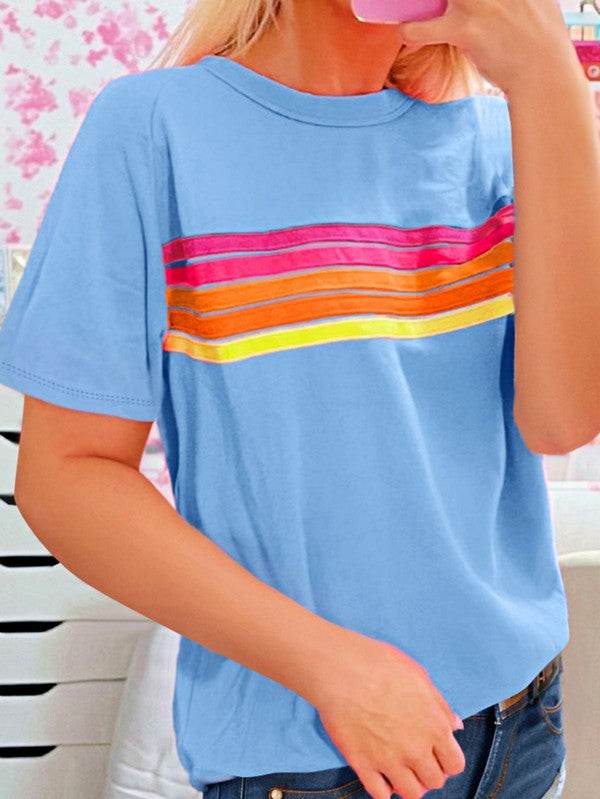 Cotton Blue Raglan Short Sleeve Sweatshirt - Shop Style & More | Fresh Looks, Everyday Deals & Free Shipping