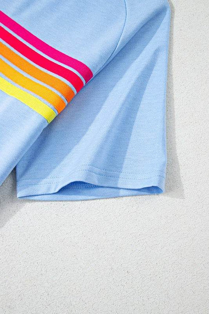 Cotton Blue Raglan Short Sleeve Sweatshirt - Shop Style & More | Fresh Looks, Everyday Deals & Free Shipping