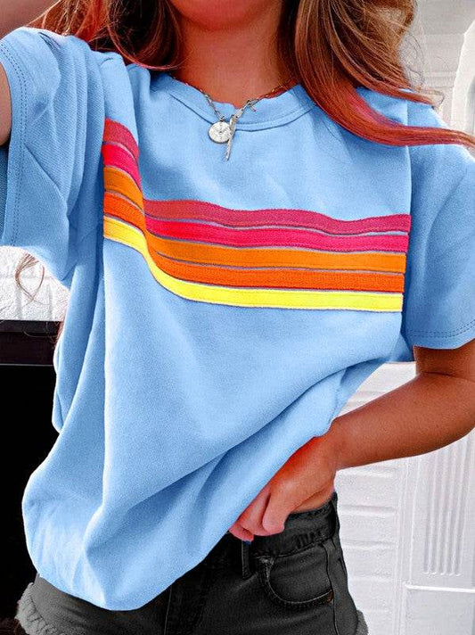 Cotton Blue Raglan Short Sleeve Sweatshirt - Shop Style & More | Fresh Looks, Everyday Deals & Free Shipping