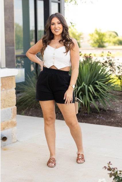 The Chrissy Black Fleece Shorts - Shop Style & More | Fresh Looks, Everyday Deals & Free Shipping