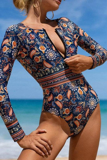 Paisley Printed Patchwork UPF50 Swimsuit - Shop Style & More | Fresh Looks, Everyday Deals & Free Shipping
