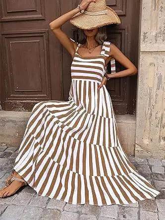 Striped and Floral Sleeveless Maxi Dress - Shop Style & More | Fresh Looks, Everyday Deals & Free Shipping