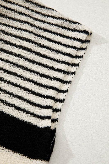 Black white Striped O Neck Sweater Vest - Shop Style & More | Fresh Looks, Everyday Deals & Free Shipping