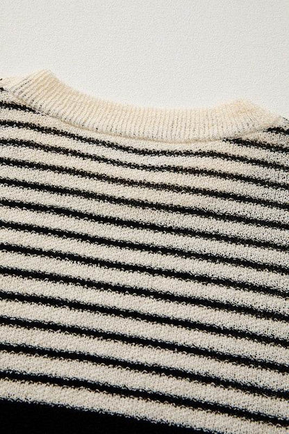 Black white Striped O Neck Sweater Vest - Shop Style & More | Fresh Looks, Everyday Deals & Free Shipping