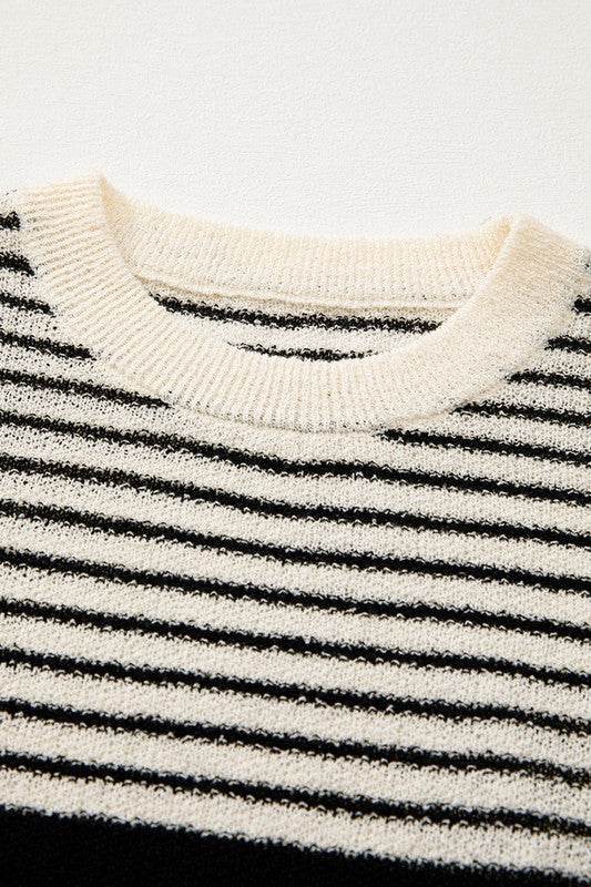 Black white Striped O Neck Sweater Vest - Shop Style & More | Fresh Looks, Everyday Deals & Free Shipping