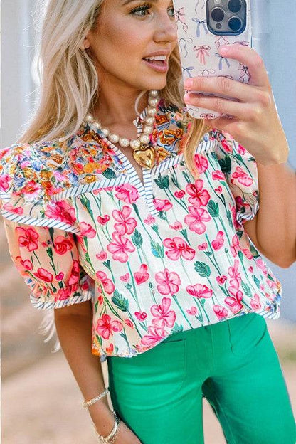 pink v neck boho blouase - Shop Style & More | Fresh Looks, Everyday Deals & Free Shipping