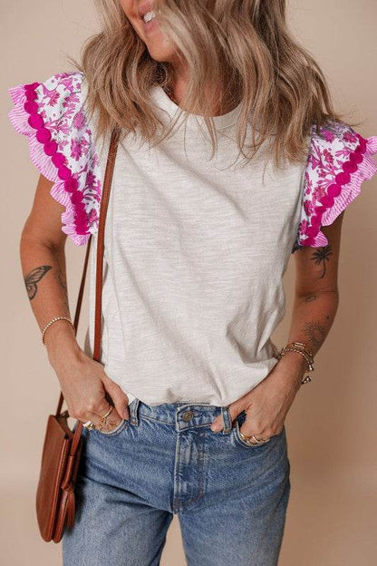black flutter sleeve cotton top - Shop Style & More | Fresh Looks, Everyday Deals & Free Shipping