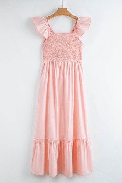 peach smocked maxi dress - Shop Style & More | Fresh Looks, Everyday Deals & Free Shipping