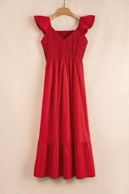 peach smocked maxi dress - Shop Style & More | Fresh Looks, Everyday Deals & Free Shipping
