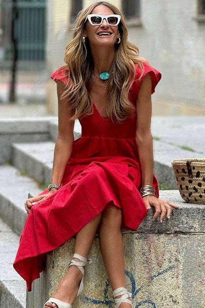 peach smocked maxi dress - Shop Style & More | Fresh Looks, Everyday Deals & Free Shipping