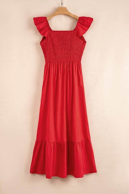 peach smocked maxi dress - Shop Style & More | Fresh Looks, Everyday Deals & Free Shipping