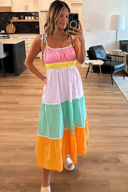 colorblock tiered mxi dress - Shop Style & More | Fresh Looks, Everyday Deals & Free Shipping