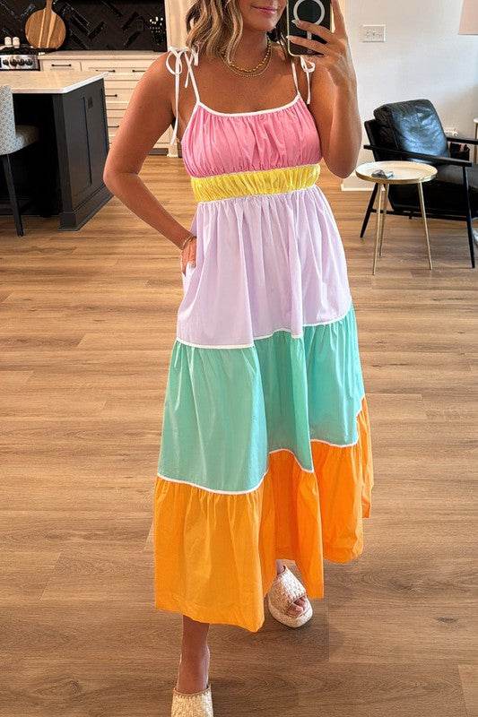 colorblock tiered mxi dress - Shop Style & More | Fresh Looks, Everyday Deals & Free Shipping