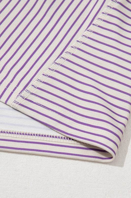 purple stripe cotton shirt top - Shop Style & More | Fresh Looks, Everyday Deals & Free Shipping