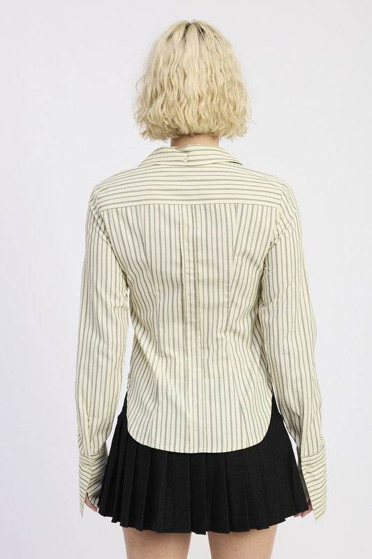 BUTTON DOWN STRIPED SHIRT - Shop Style & More | Fresh Looks, Everyday Deals & Free Shipping