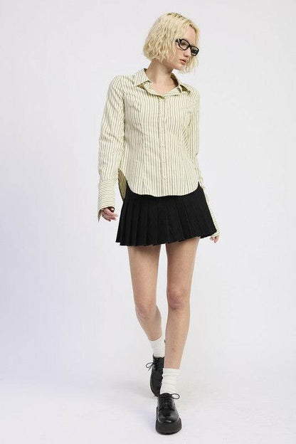 BUTTON DOWN STRIPED SHIRT - Shop Style & More | Fresh Looks, Everyday Deals & Free Shipping