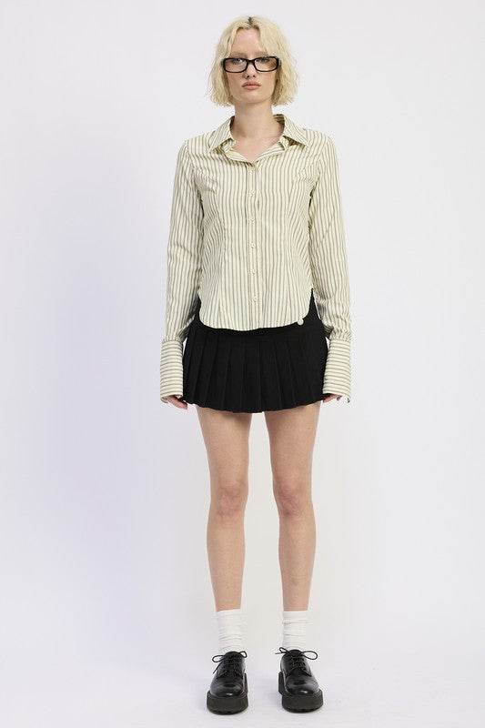 BUTTON DOWN STRIPED SHIRT - Shop Style & More | Fresh Looks, Everyday Deals & Free Shipping