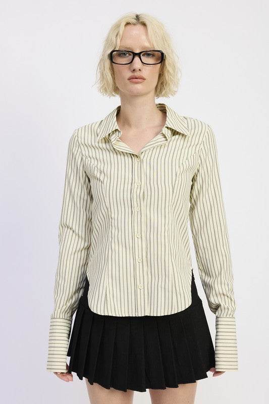 BUTTON DOWN STRIPED SHIRT - Shop Style & More | Fresh Looks, Everyday Deals & Free Shipping