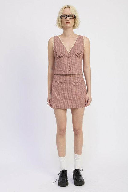 GINGHAM MINI SKIRT - Shop Style & More | Fresh Looks, Everyday Deals & Free Shipping
