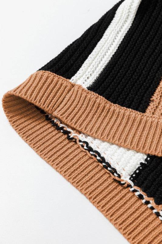 Stripe Color Block Sleeveless Knitted Sweater Vest - Shop Style & More | Fresh Looks, Everyday Deals & Free Shipping
