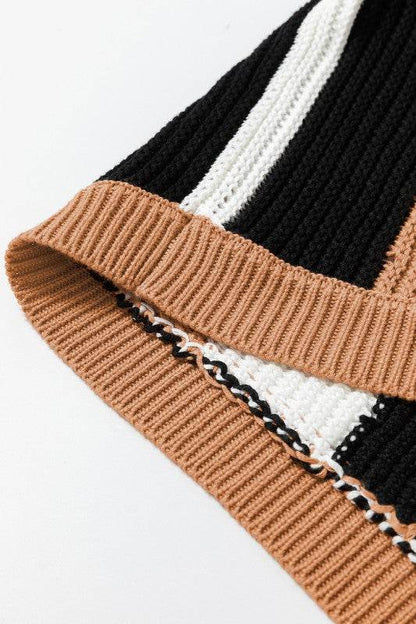 Stripe Color Block Sleeveless Knitted Sweater Vest - Shop Style & More | Fresh Looks, Everyday Deals & Free Shipping