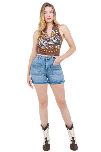 Willow Denim Short in Light wash - Shop Style & More | Fresh Looks, Everyday Deals & Free Shipping