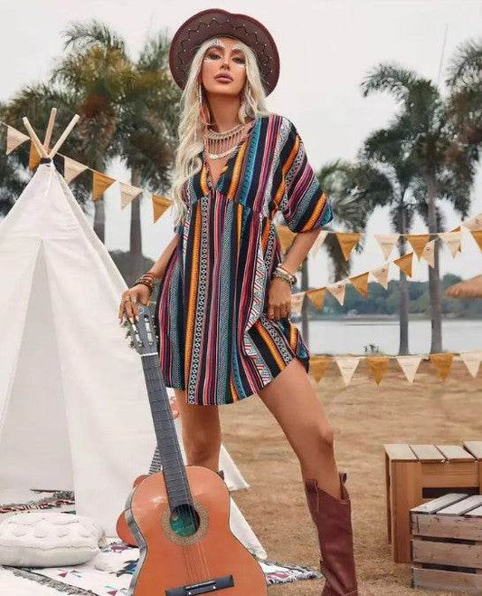 Striped v neck mini dress - Shop Style & More | Fresh Looks, Everyday Deals & Free Shipping