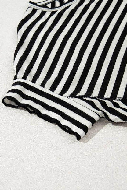 Cotton Black Striped Batwing Sleeve Oversized Top - Shop Style & More | Fresh Looks, Everyday Deals & Free Shipping