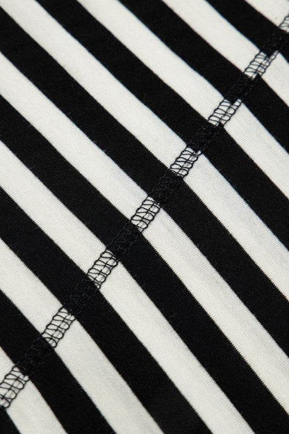 Cotton Black Striped Batwing Sleeve Oversized Top - Shop Style & More | Fresh Looks, Everyday Deals & Free Shipping