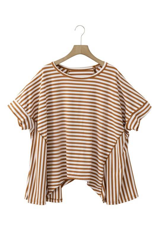 Cotton Black Striped Batwing Sleeve Oversized Top - Shop Style & More | Fresh Looks, Everyday Deals & Free Shipping