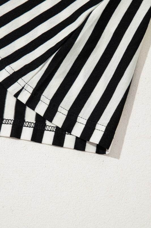 Cotton Black Striped Batwing Sleeve Oversized Top - Shop Style & More | Fresh Looks, Everyday Deals & Free Shipping