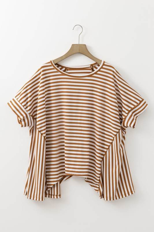 Cotton Black Striped Batwing Sleeve Oversized Top - Shop Style & More | Fresh Looks, Everyday Deals & Free Shipping
