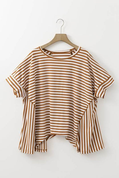 Cotton Black Striped Batwing Sleeve Oversized Top - Shop Style & More | Fresh Looks, Everyday Deals & Free Shipping